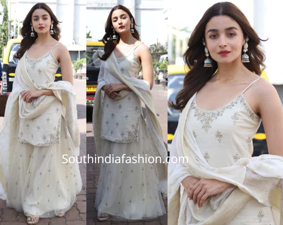 alia bhatt anita dongre kurta lehenga kalank promotions