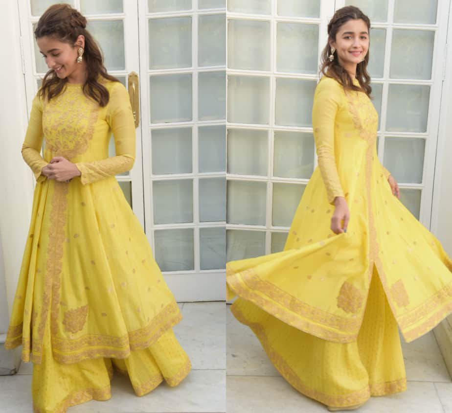 alia bhatt in yellow anarkali