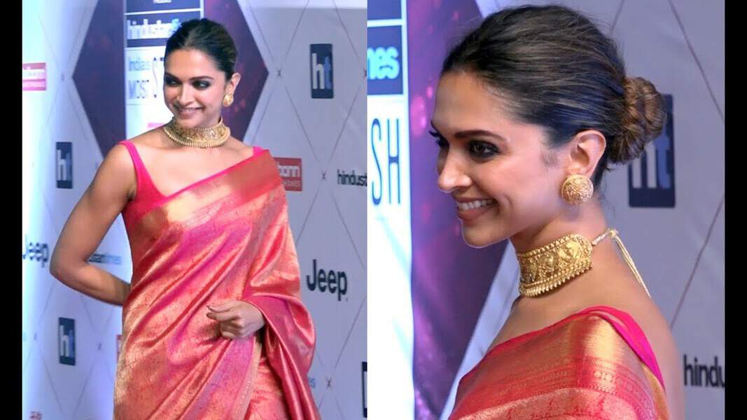 Deepika Padukone Hairstyles With Sarees  Style Inspiration