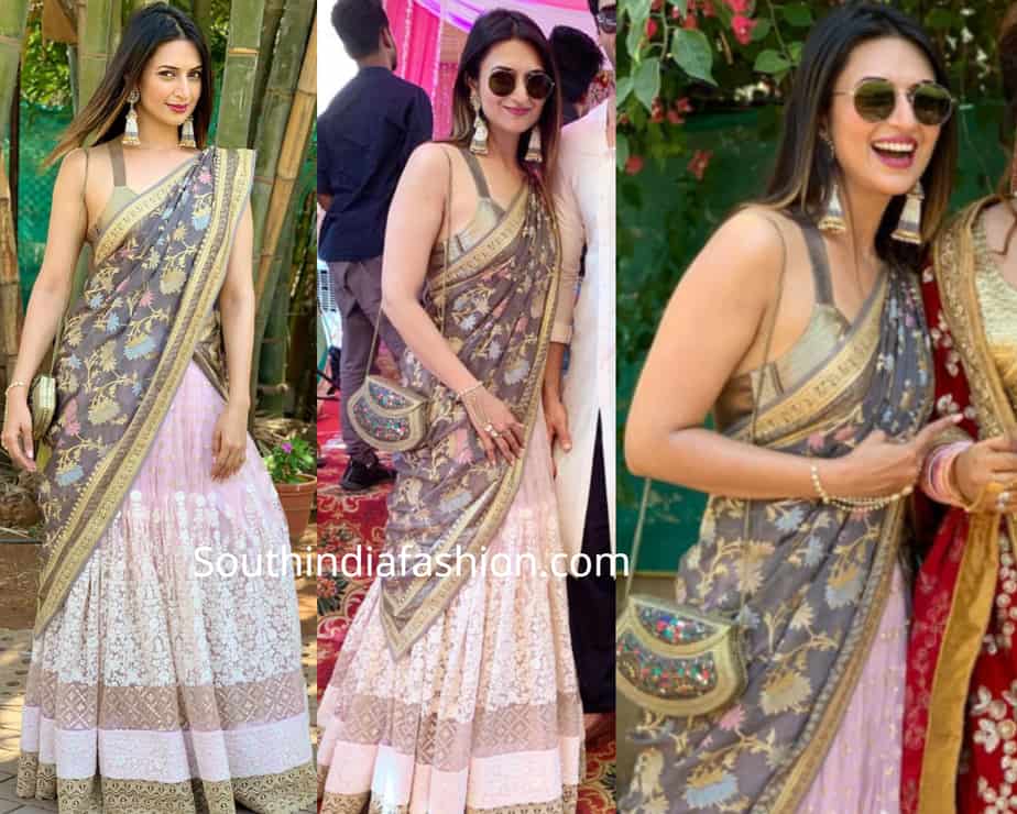 divyanka tripathi lehenga at a wedding