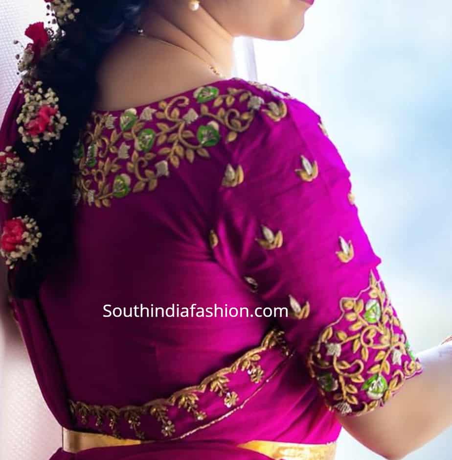 pattu lehenga blouse designs