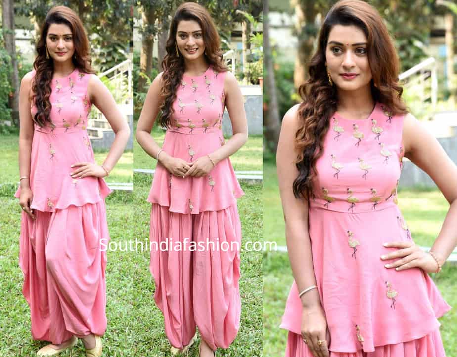 payal rajput pink patiala suit