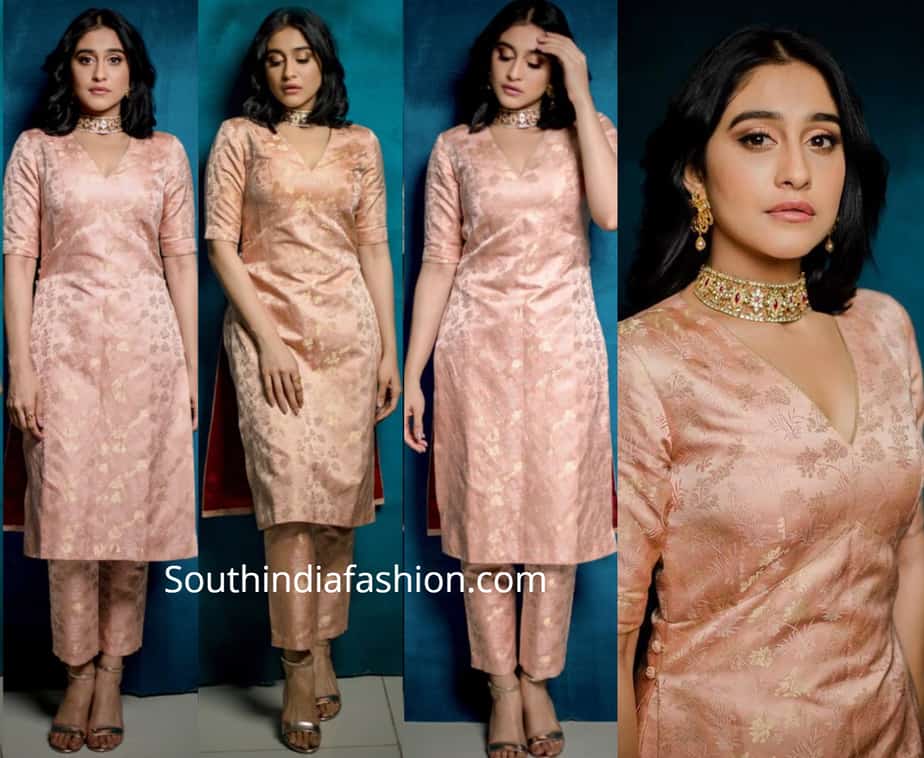 regina cassandra in raw mango kurta cigarette pants at times food awards 2019