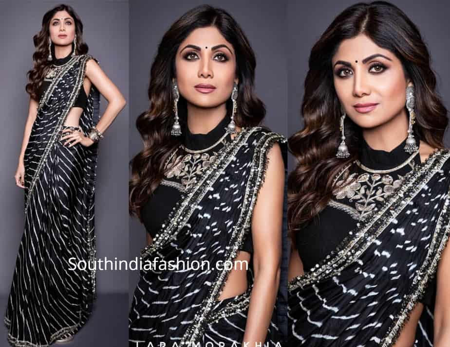 shilpa shetty in black saree super dancer