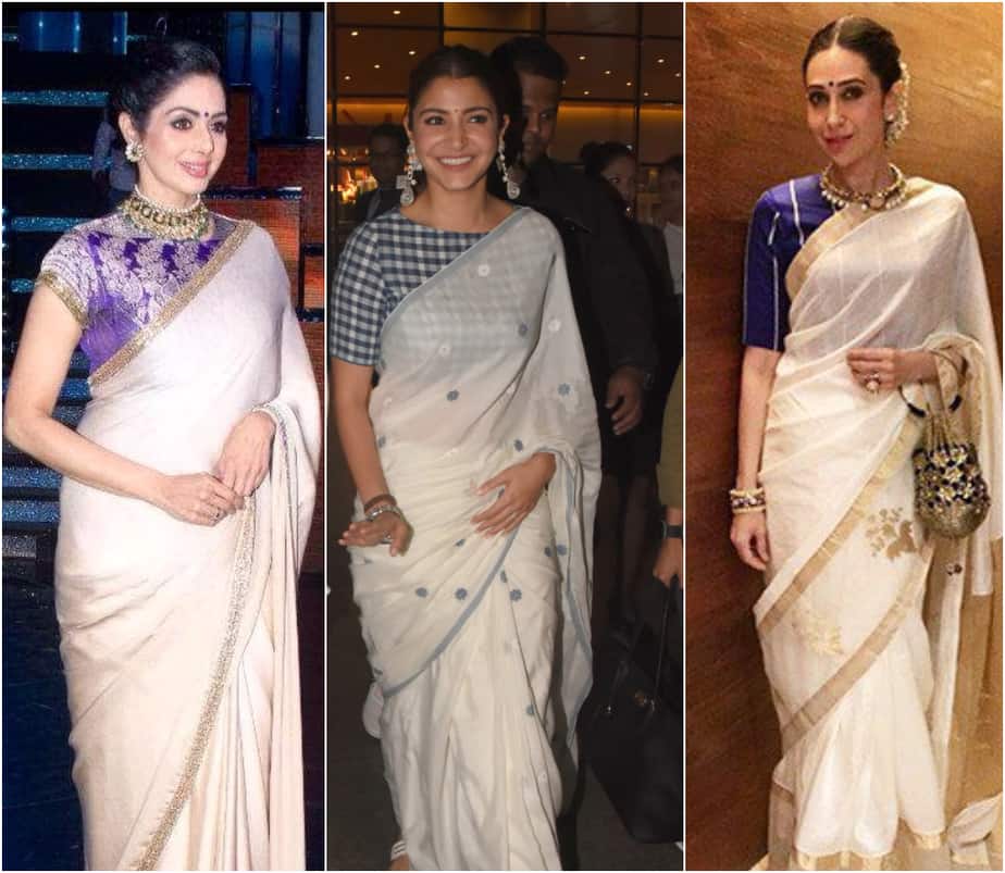 Contrast blouse for online off white saree