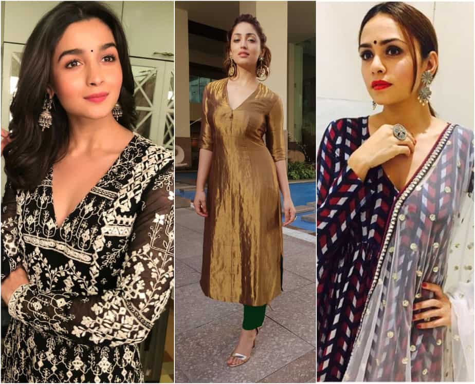 Deep sales neck kurti