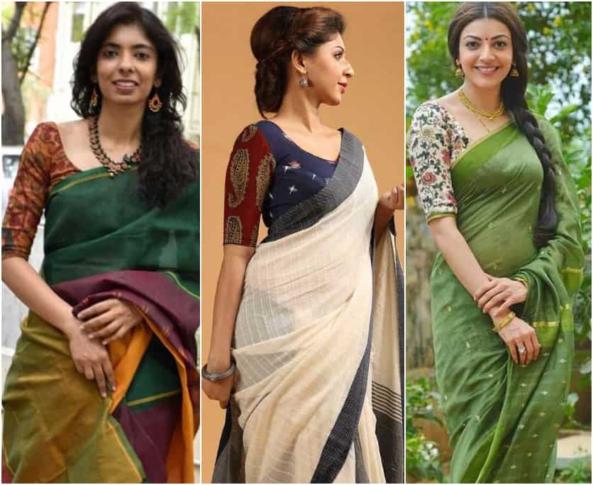 Style Kalamkari Blouse with Different Sarees