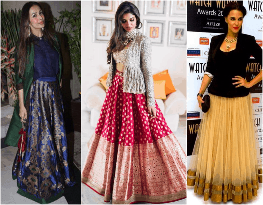 Traditional Skirts with Edgy Tops