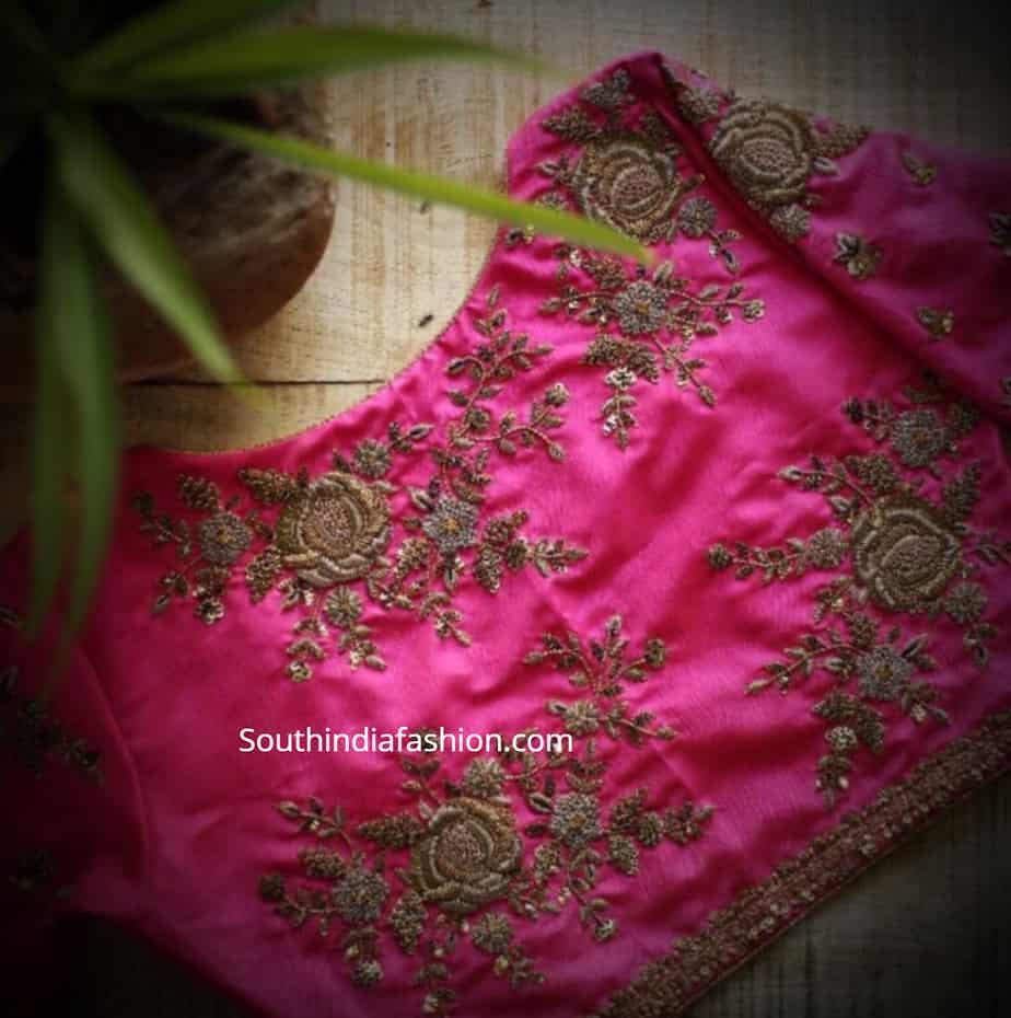 Maggam Work Pattu Saree Blouse Designs – South India Fashion