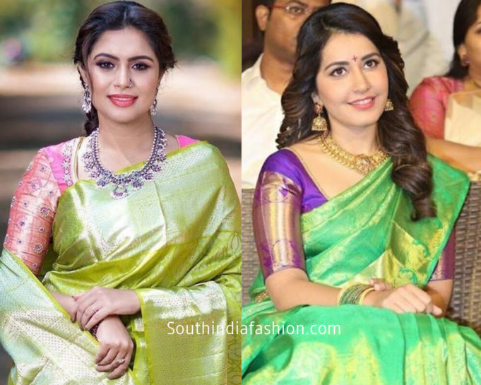 matching blouse for green saree