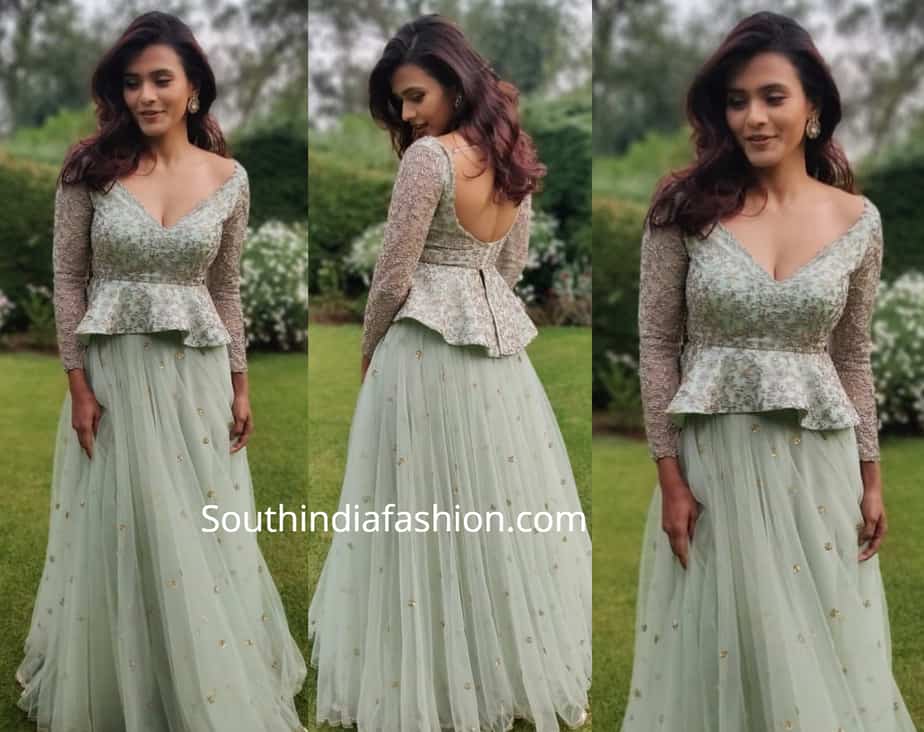 hebah patel in ashwini reddy skirt peplum top