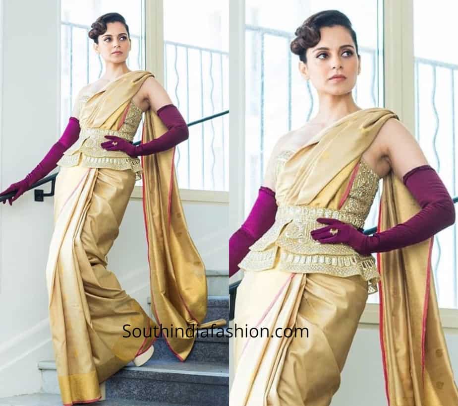 kangana ranaut in kanjeevaram saree at cannes 2019