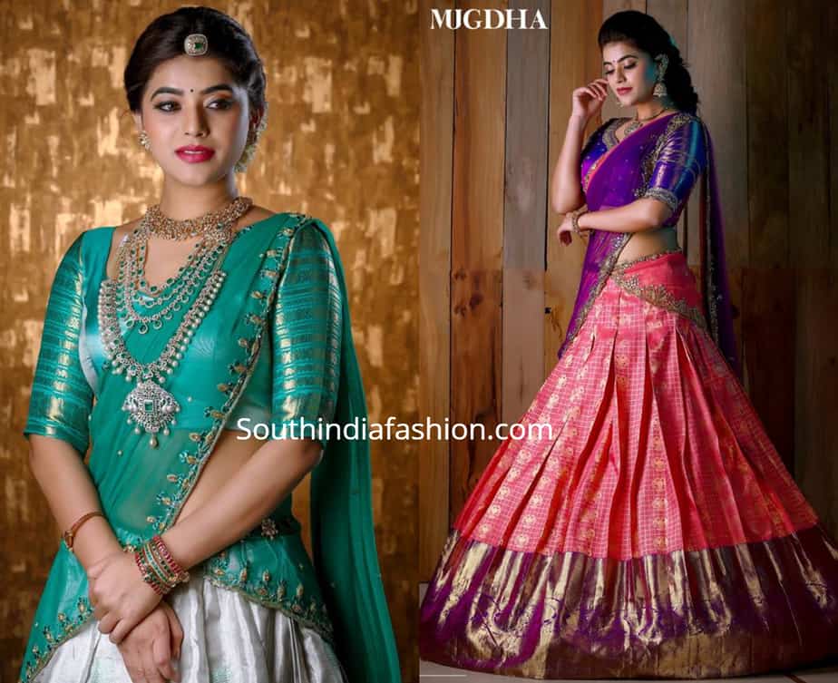 Yamini Bhaskar In Kanchi Pattu Half Sarees South India Fashion