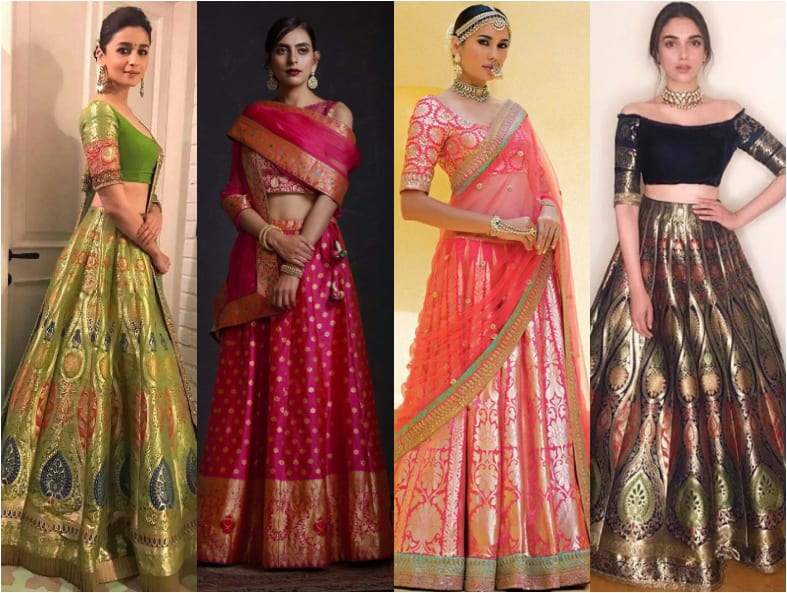 Pure Handloom Banarasi Brocade Skirt Lehenga With Satin Silk Top Shirt |  Handloom Pure Silk Banarasi sarees, elegant dupatta, handwoven lehanga and  suits
