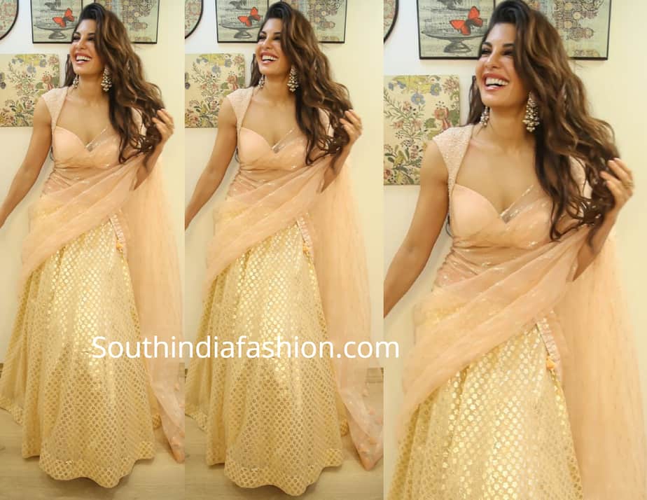 jacqueline fernandez in anita dongre lehenga