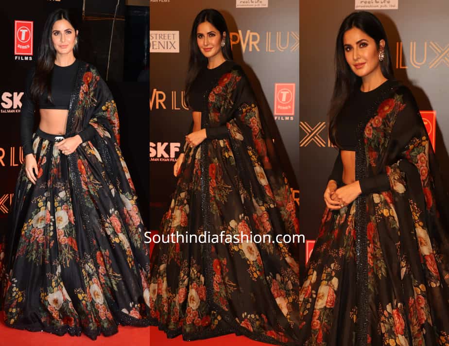 katrina kaif in black sabyasachi lehenga