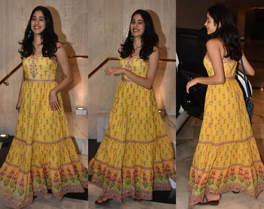 janhvi kapoor in anita dongre maxi dress