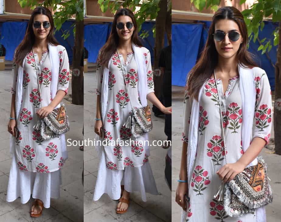 kriti sanon white kurta palazzo