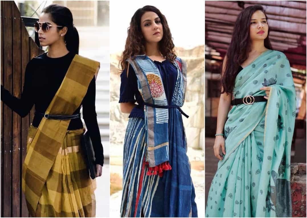 How to Style Cotton Saree & Linen Sarees for Party Look