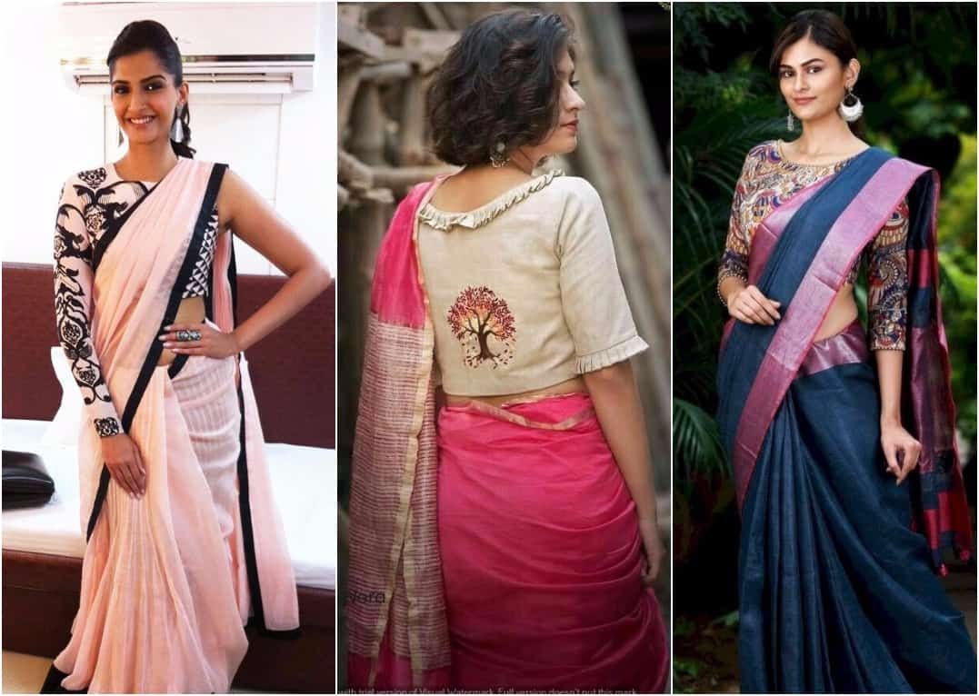 How to Style Cotton Saree & Linen Sarees for Party Look