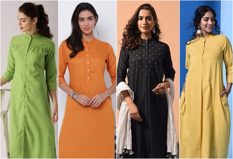 Buy online High Neck A-line Kurti from ethnic wear for Women by W for ₹1400  at 50% off | 2024 Limeroad.com