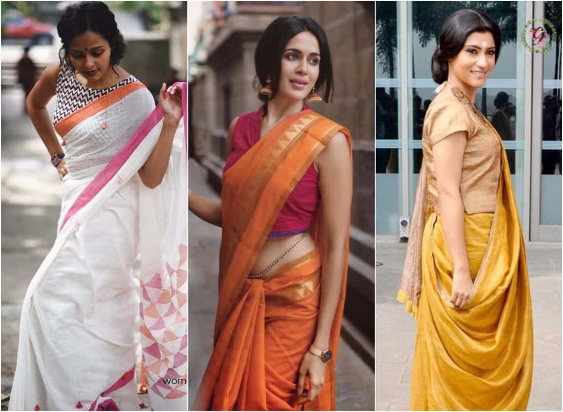 How to Style Cotton Saree & Linen Sarees for Party Look