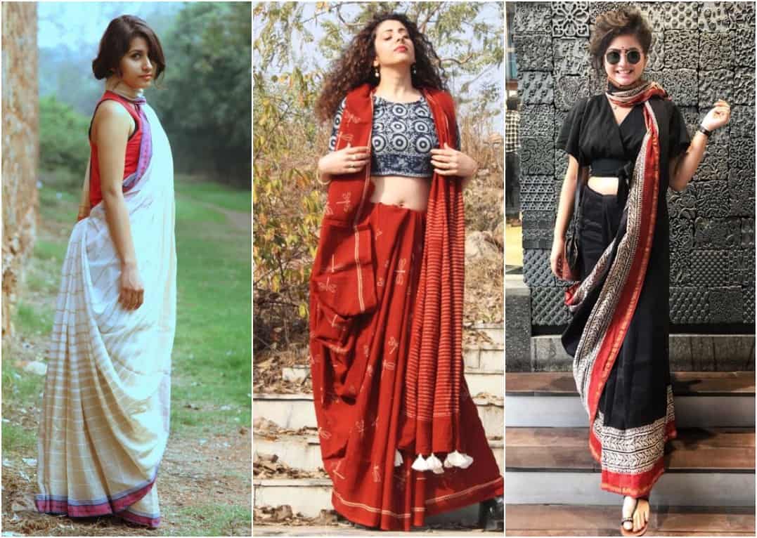 How to Style Cotton Saree & Linen Sarees for Party Look