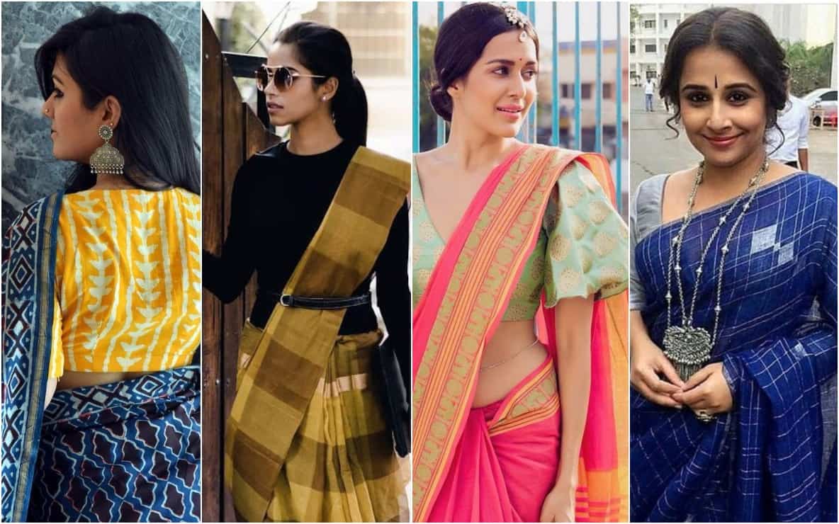 How to Style Cotton Saree & Linen Sarees for Party Look