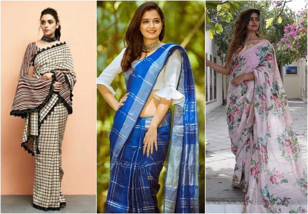 How to Style Cotton Saree & Linen Sarees for Party Look