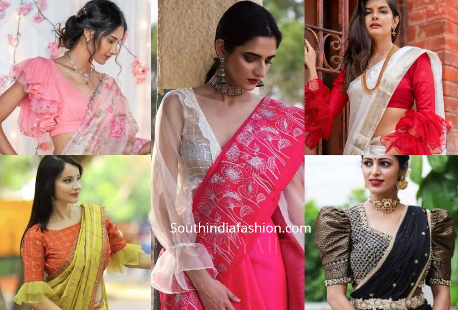 latest sleeves designs for saree blouses 2019