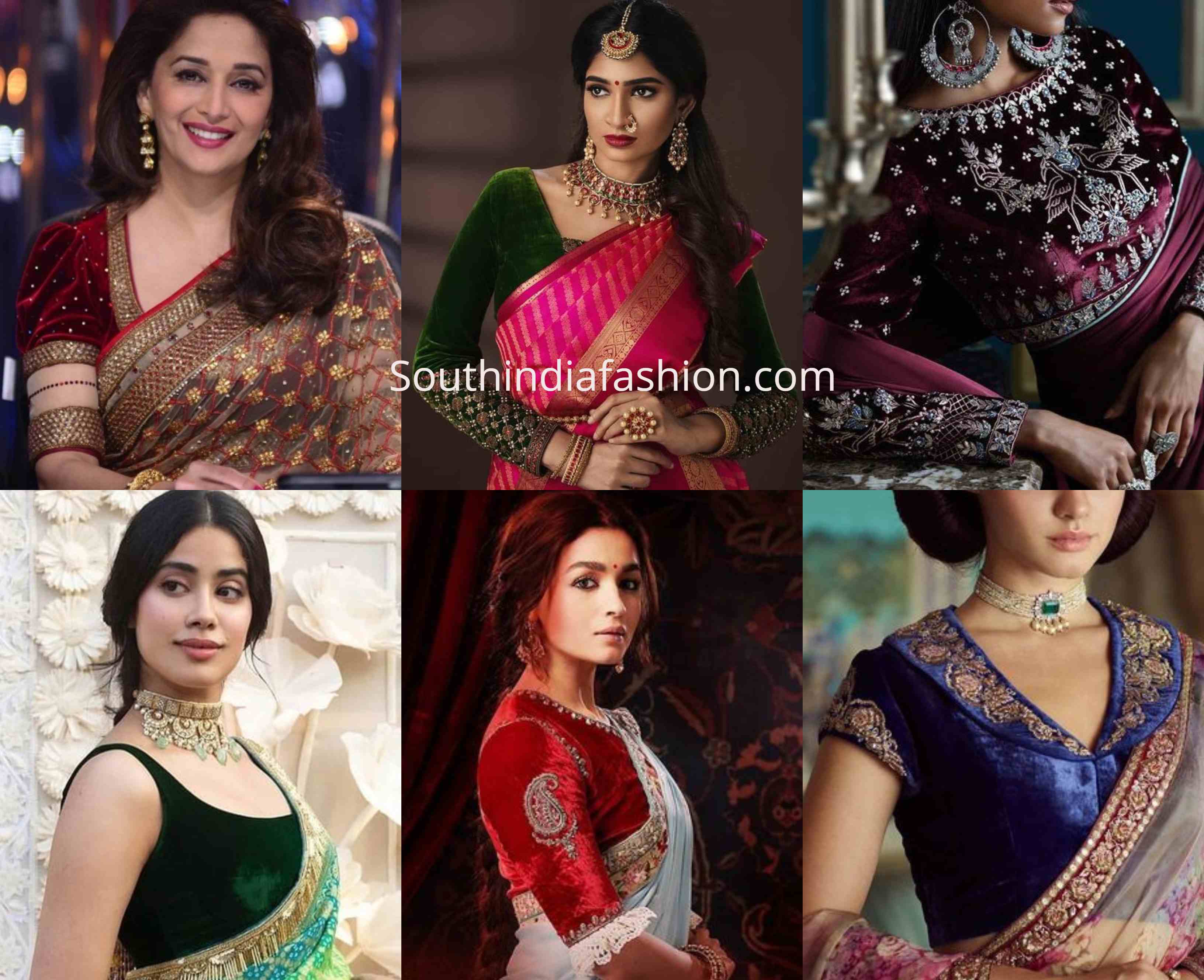 velvet saree blouse designs (6)