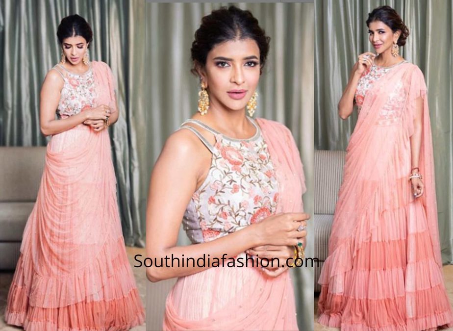 Lakshmi Manchu in a lehenga by Yashodhara for a traditional function