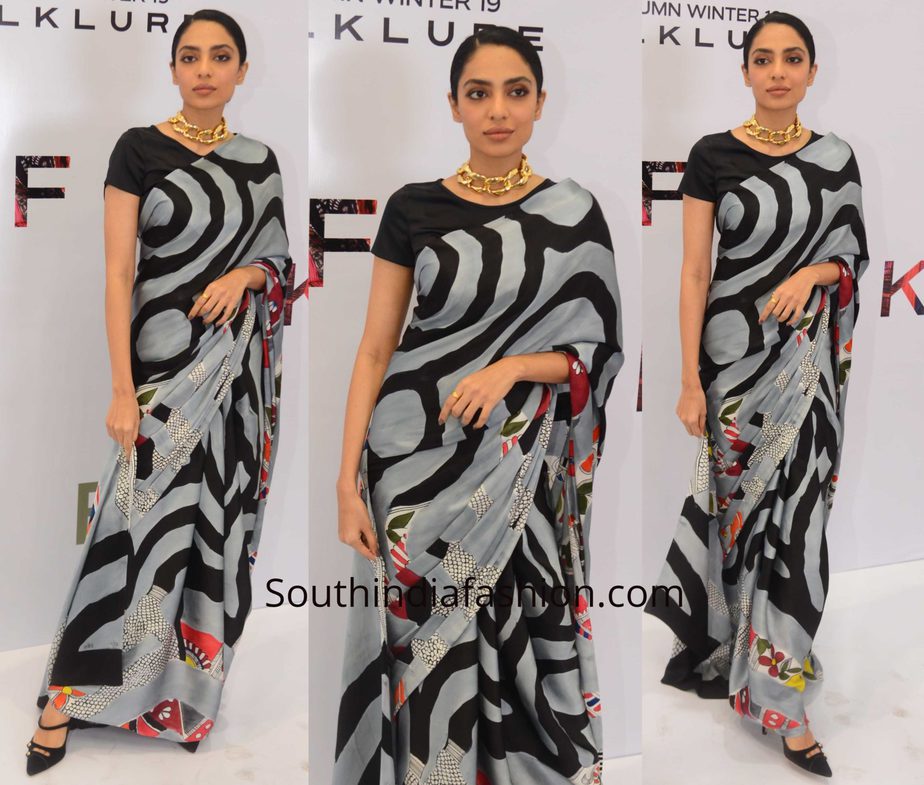 Sobhita Dhulipala in Satya Paul at their new collection launch