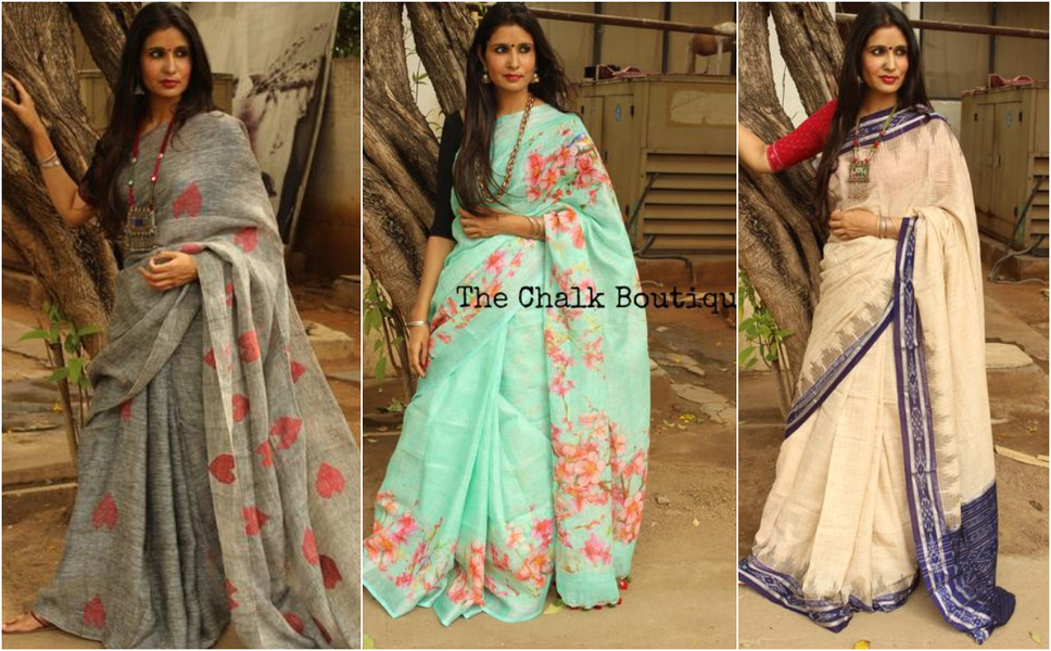 Indian Labels with Fabulous Linen and Cotton Saree Collection