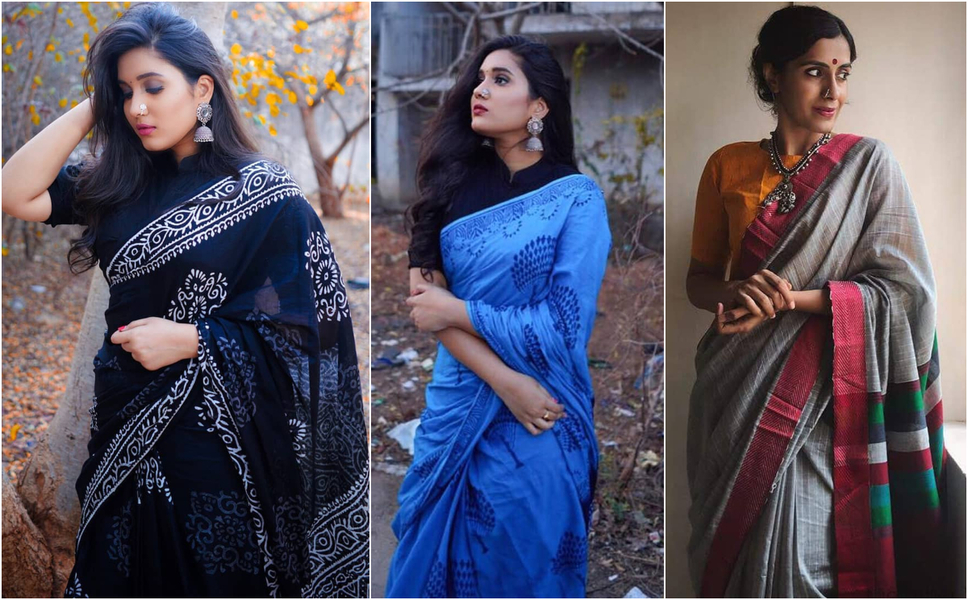Indian Labels with Fabulous Linen and Cotton Saree Collection
