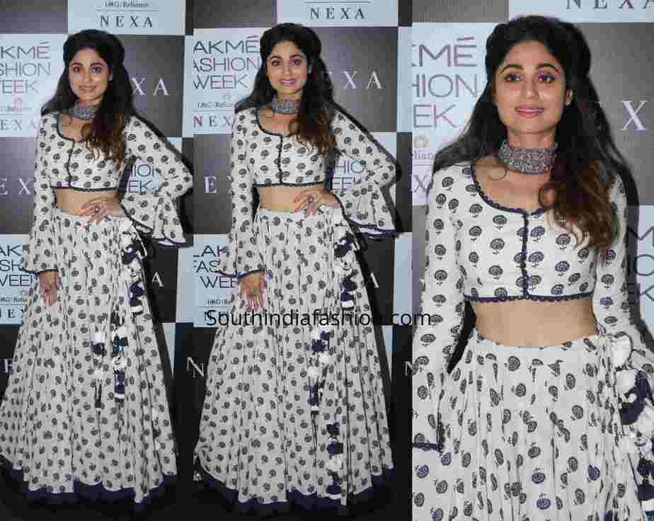 shamita shetty punit balan skirt lakme fashion week