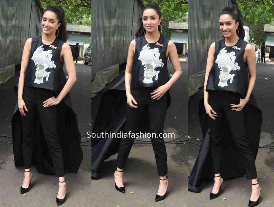 shraddha kapoor black tunic saaho promotion