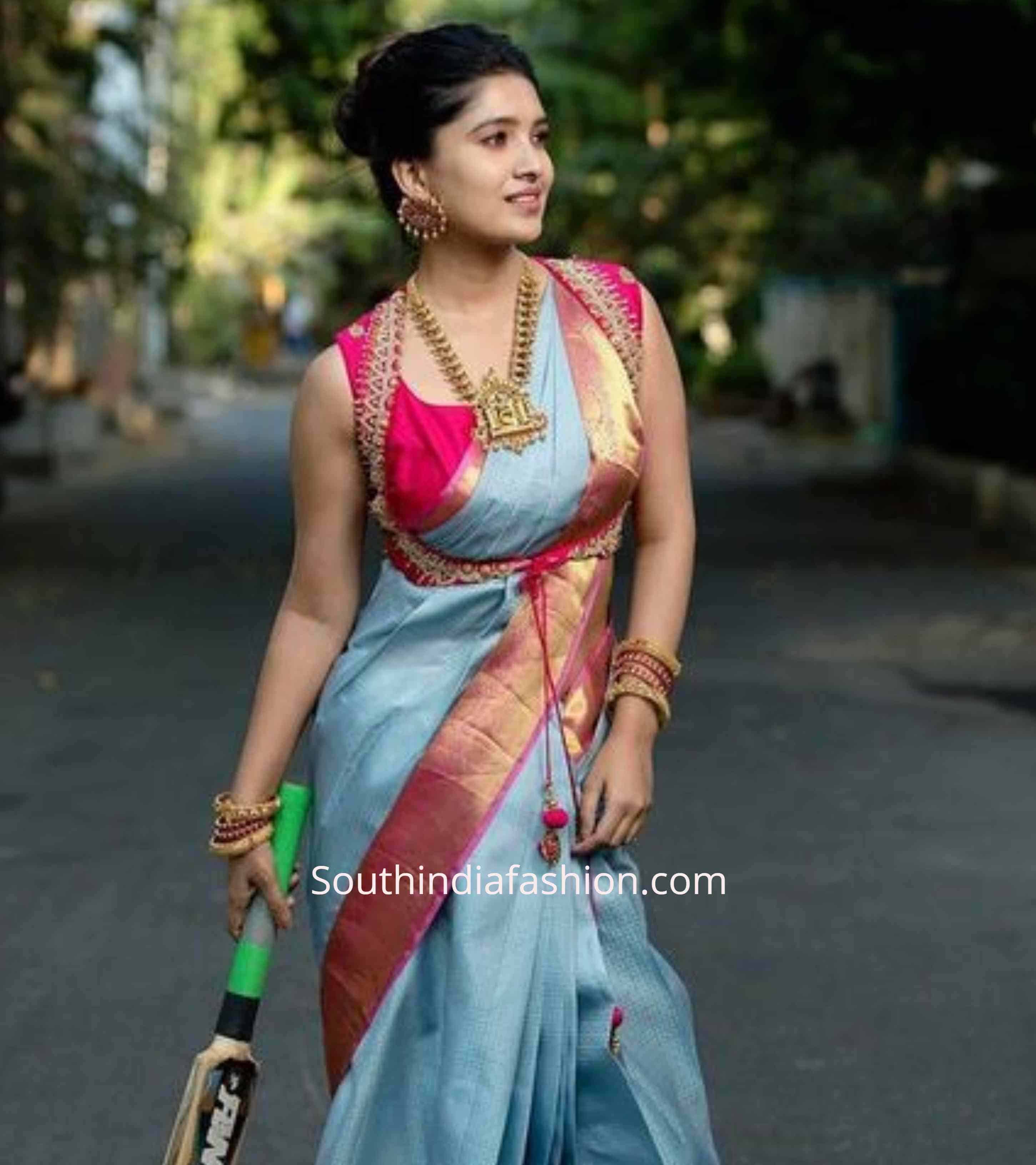 Saree blouse with belt sales online