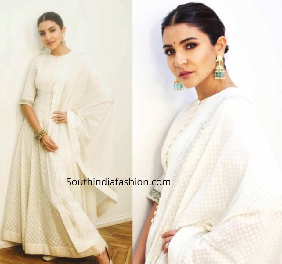 anushka sharma white anarkali