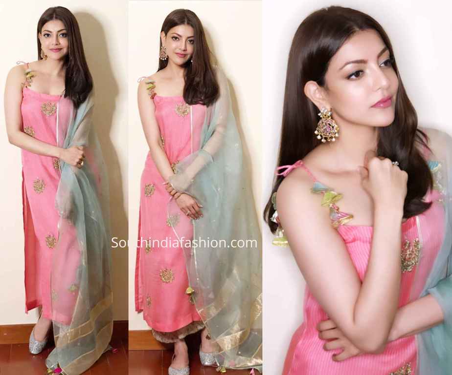 kajal aggarwal pink salwar kameez