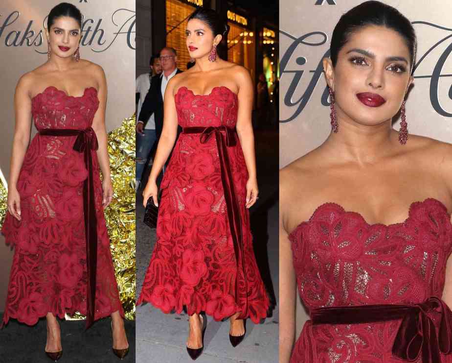 priyanka chopra red dress at vanity fair best dressed