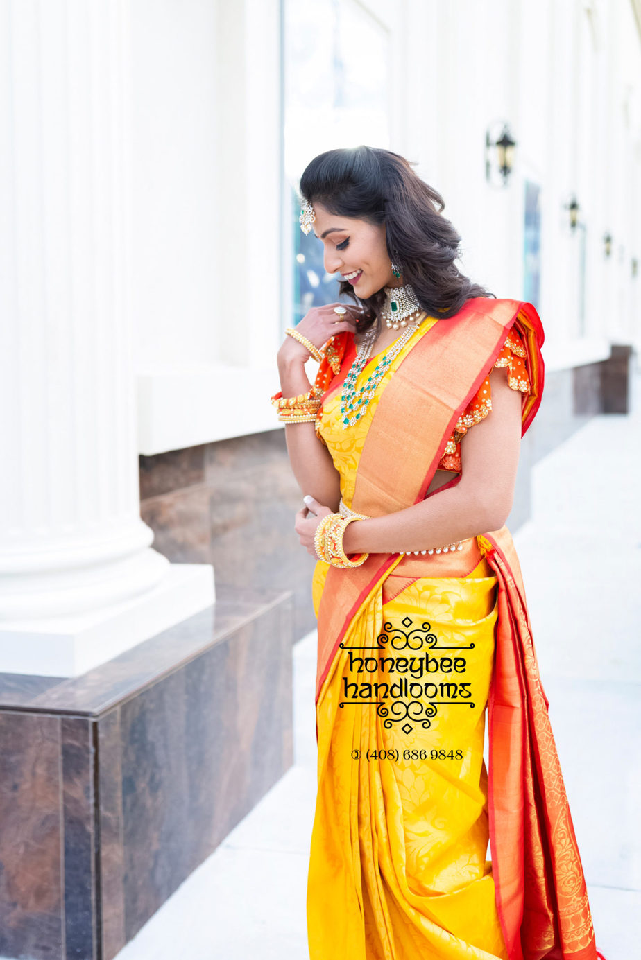 Pure Kancheepuram Silk Sarees by HoneyBee Handlooms, USA