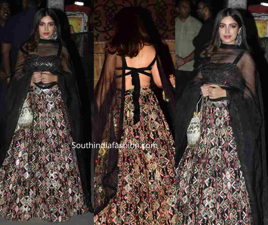 Black lycra circular lehenga choli 074