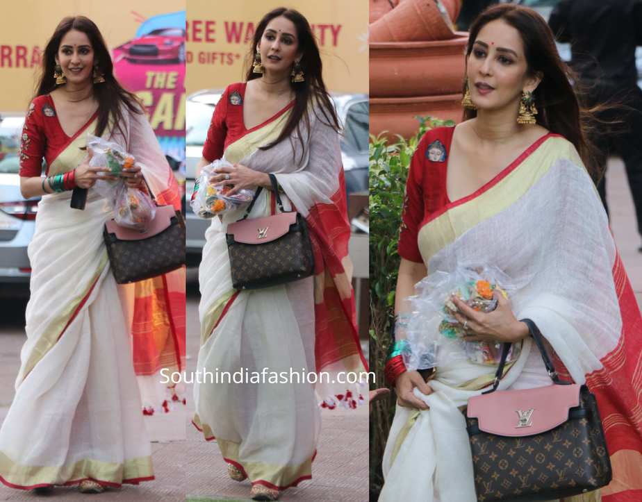 chahatt khanna traditional bengali saree durga puja 2019