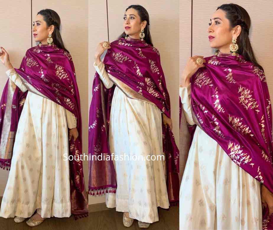 white dress with banarasi dupatta