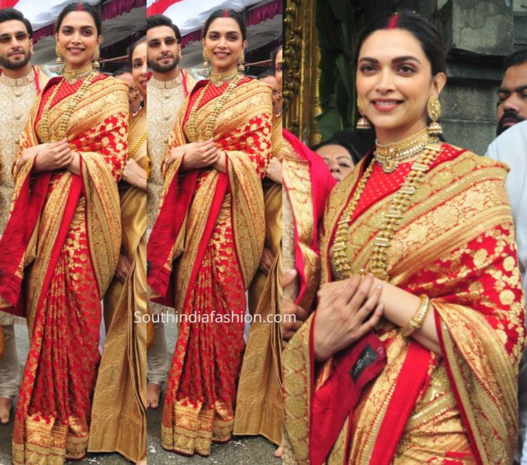 deepika padukone wedding silk saree