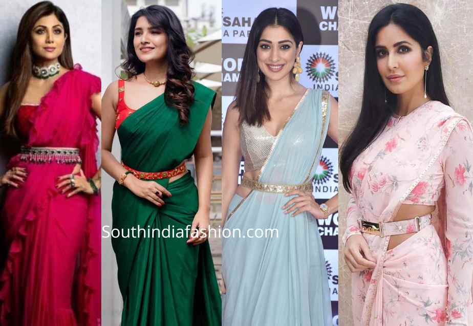 Saree with belt discount online