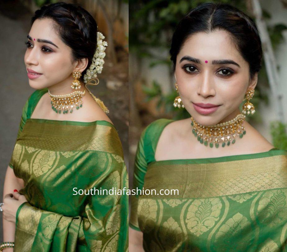 Aarti Ravi in a green Kanchipuram saree – South India Fashion Aarti Ravi in a green Kanchipuram saree – South India Fashion