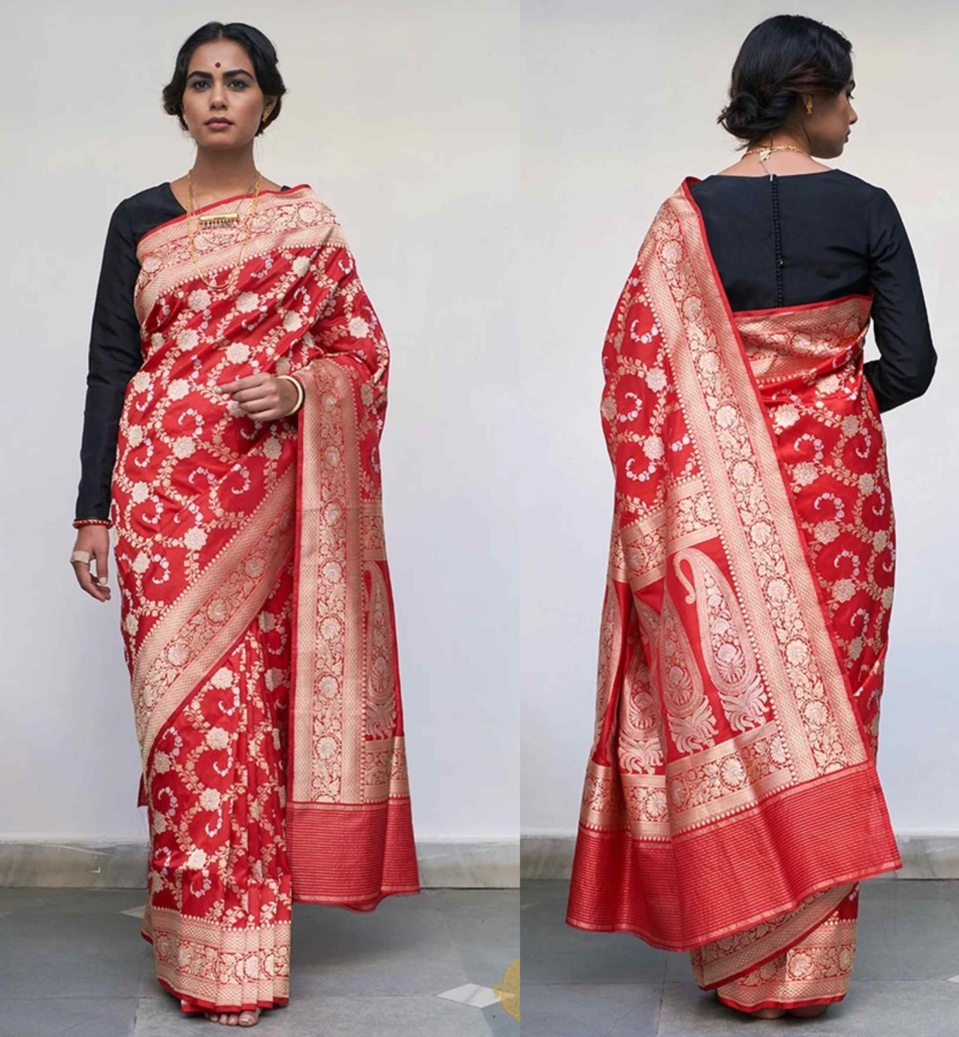 Stunning Pure Katan Silk Banarasi Handloom Sarees By Tilfi