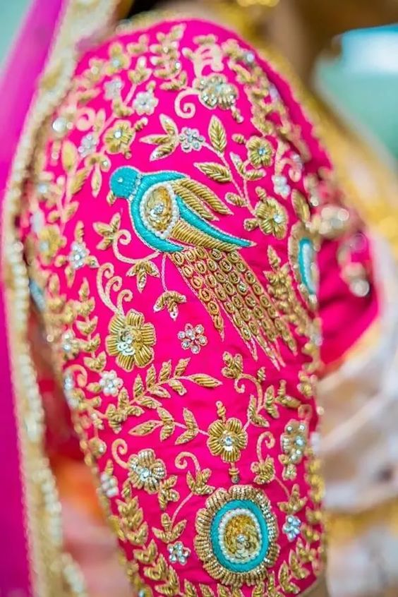maggam work parrot designs